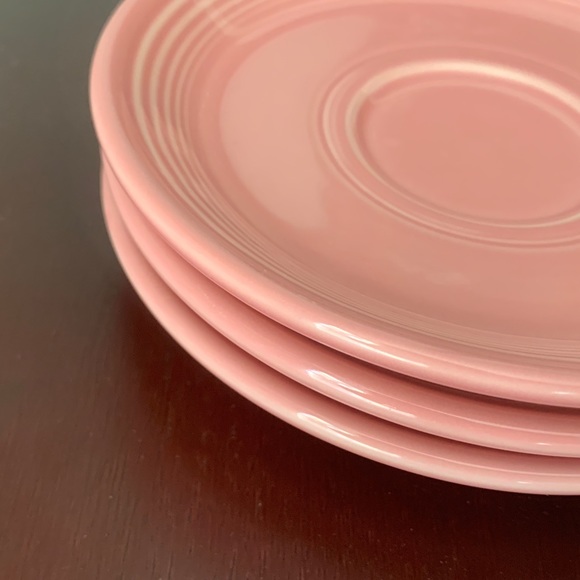 Fiestaware Other - THREE (3) Rose Fiesta Saucers, You Add The Cups, Discontinued Color